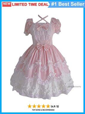 Sweet Lolita Princess Cosplay Dress Cotton Lace Ruffle Costume